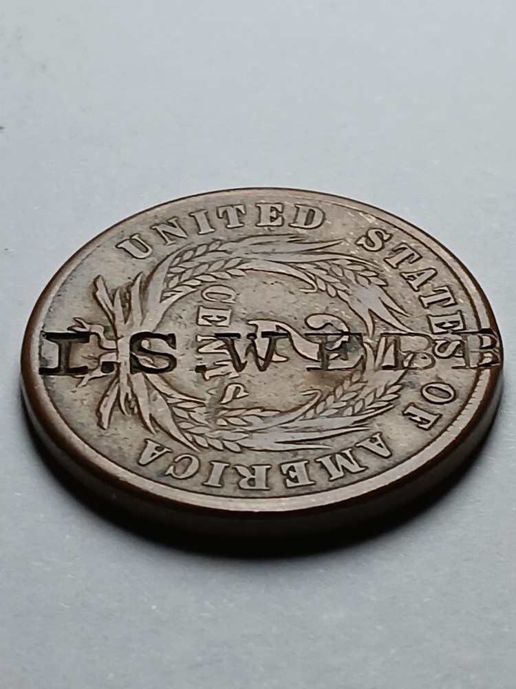 1864 US Two Cent Piece (Counterstamped "I.S. WEBB")