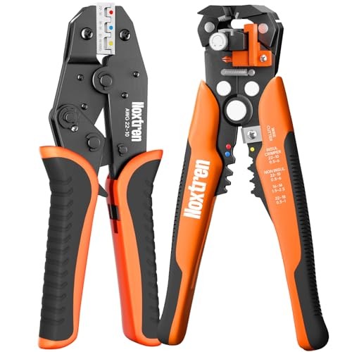 Wire Stripper and Crimping Tool, AWG 24-10 Self-Adjusting Stripper Tool with
