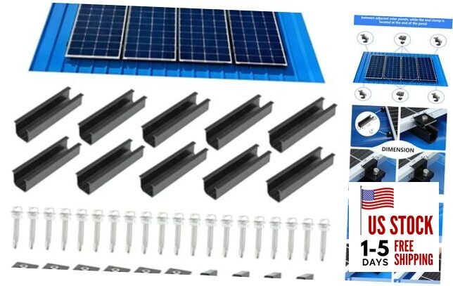4 Set Solar Panel Roof Mounting Kit, Aluminum Solar Panel Mounting Rails