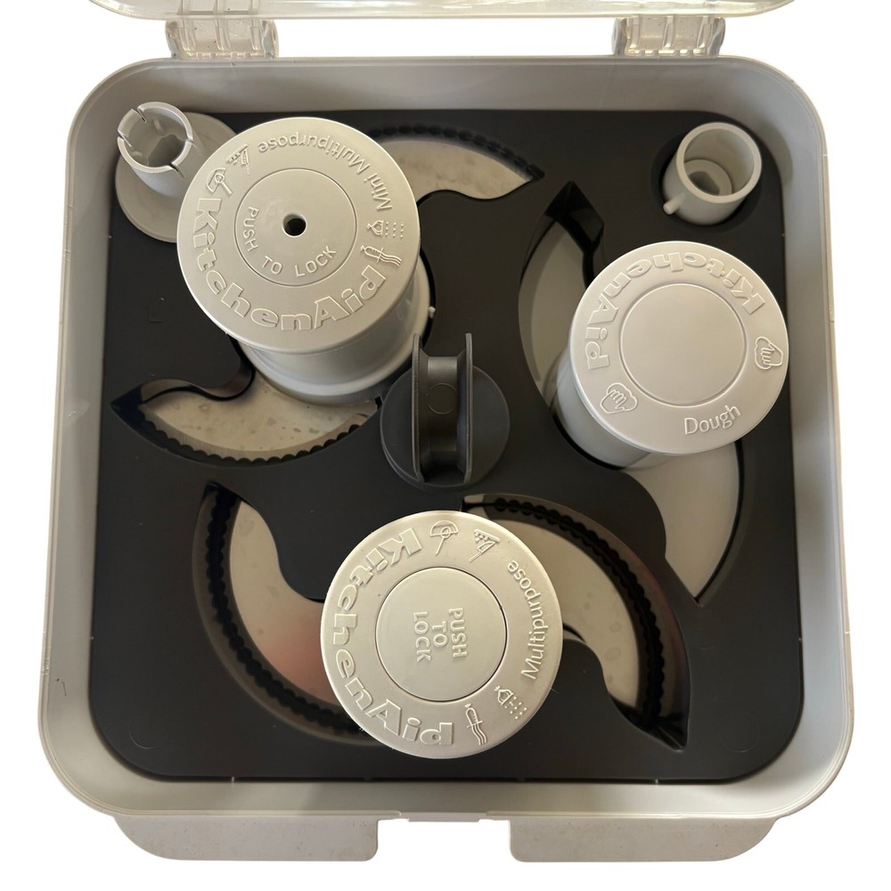 KitchenAid Food Processor Attachments Blades Discs Storage Case 8 PCS SOME NEW