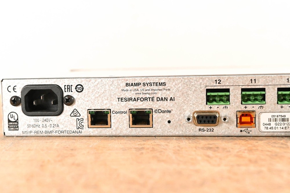Biamp TesiraFORTÉ DAN AI Fixed I/O DSP CG01MY4