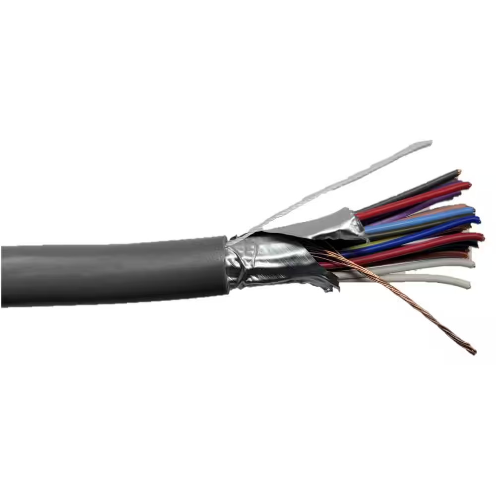 12 Ft. 24 AWG/25 Conductors Gray Stranded Shielded RS-232 Cable