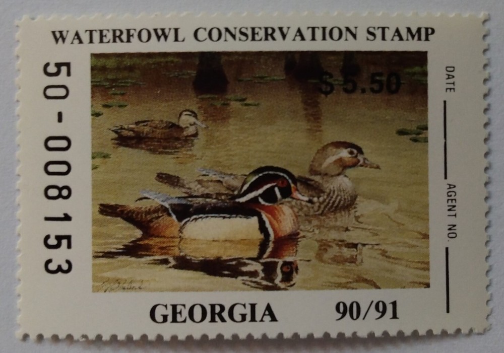 Georgia State Duck Stamp, 1990, sc#GA6, Mint, NH, OG