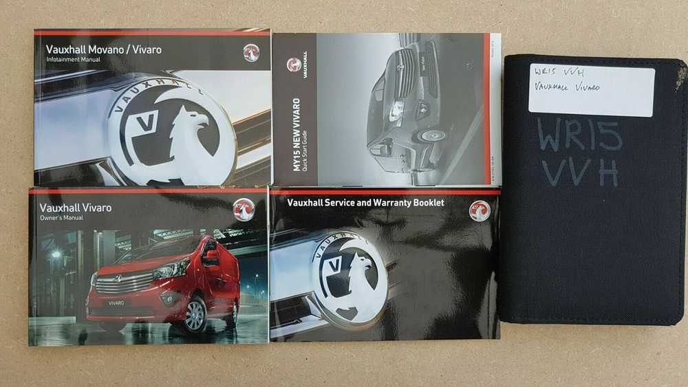 VAUXHALL VIVARO 2014-2019 OWNERS MANUAL HANDBOOK WALLET PACK.