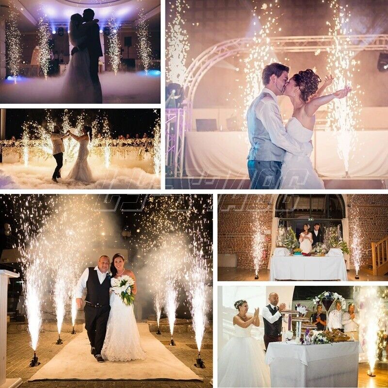 2PC Cold Spark Machine Firework Stage Effect Wedding Machine Event w/Flight Case