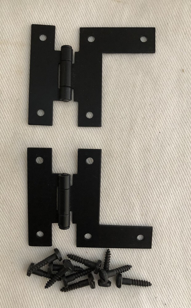 2 Vintage Stanley HL Hinge 2" Colonial Flat Black Flush Doors FA