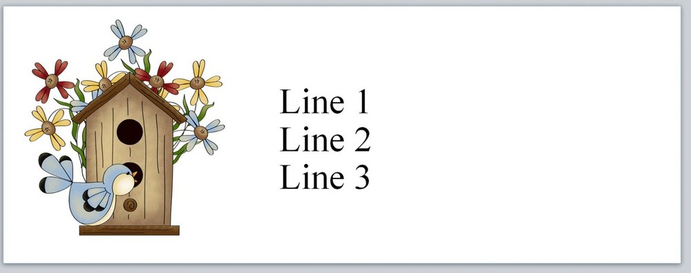 Personalized Address Labels Birdhouse Blue bird  (c 11)