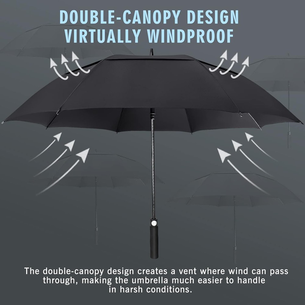 Golf Umbrella Windproof Extra Large Oversized Heavy Duty Double Canopy Rain