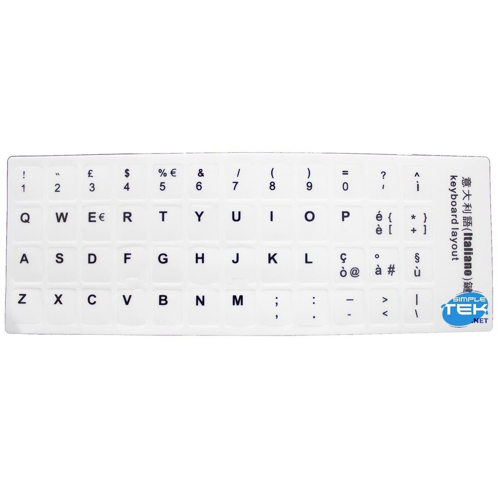 Keyboard Stickers Ita For Italian Layout It Laptops White Matte