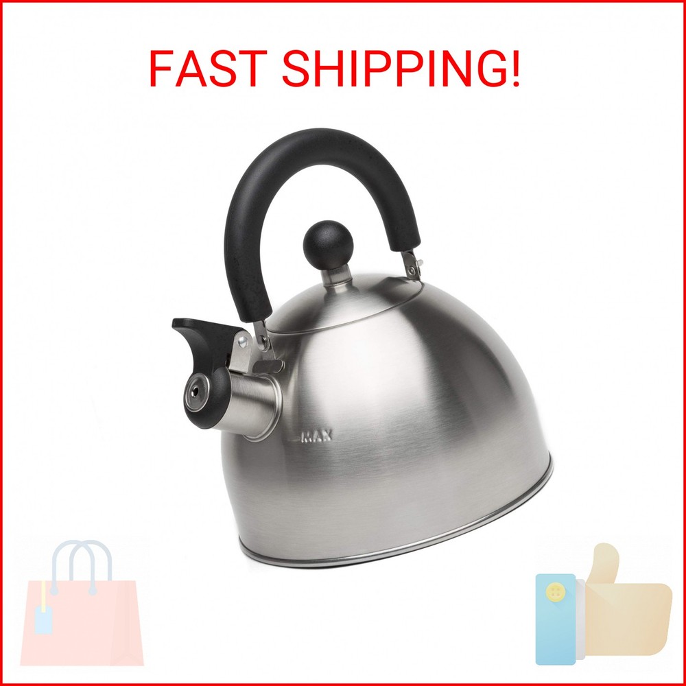 Primula Stewart Whistling Stovetop Tea Kettle Food Grade Stainless Steel, Hot Wa