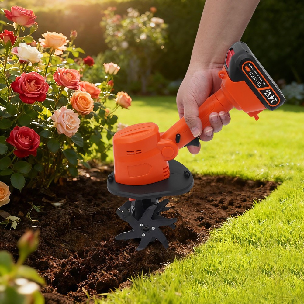 Compact Tiller Lightweight Electric Handheld Tilling Machine Rechargable