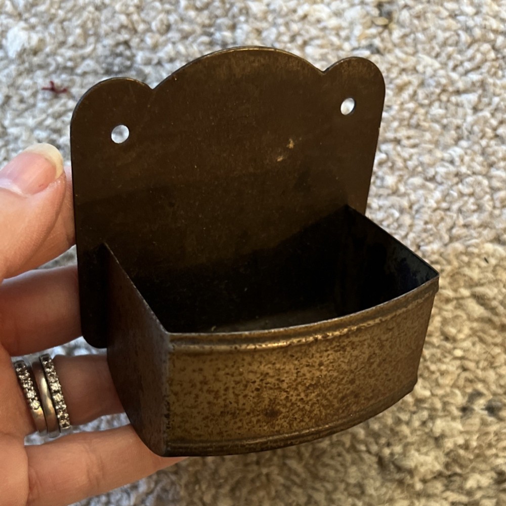 Vintage Metal Wall-Mounted Match Holder