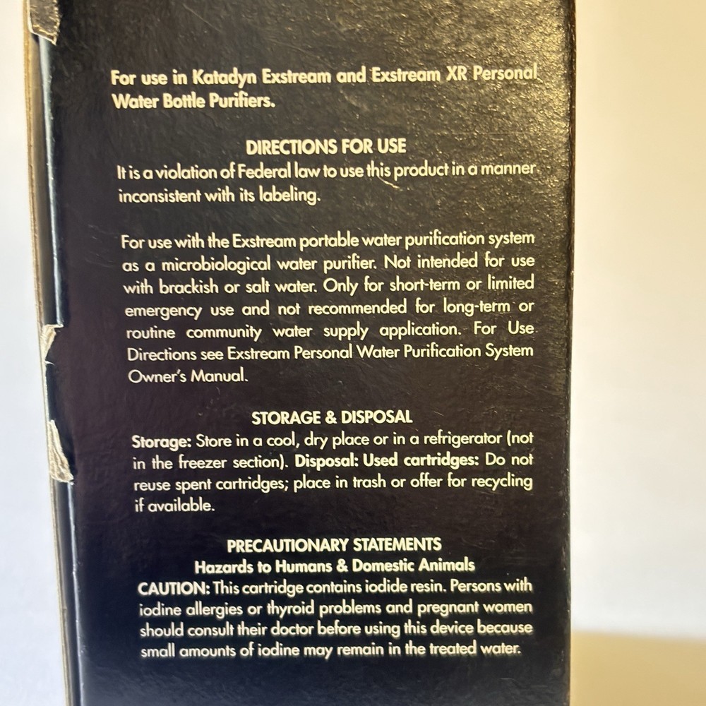 Katadyn Exstream Virustat Replacement Filter Purifier Ultra lite NOS