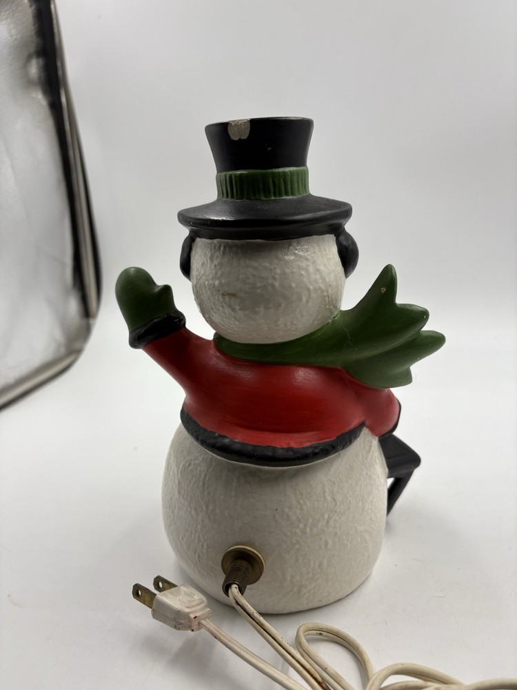 Hand painted ceramic snowman figure 8.5"