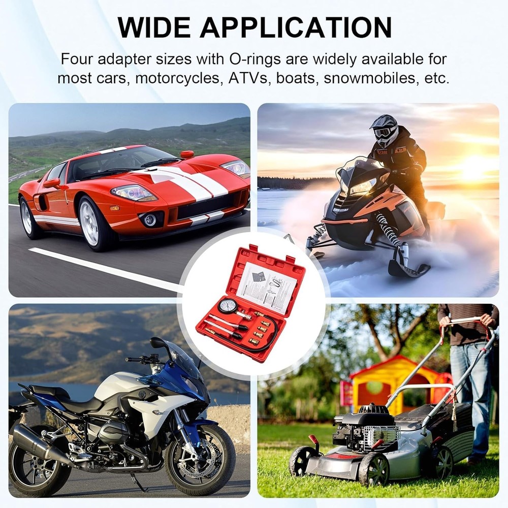 8pcs Petrol Engine Cylinder Compression Tester Kit, Small Engine Compression ...