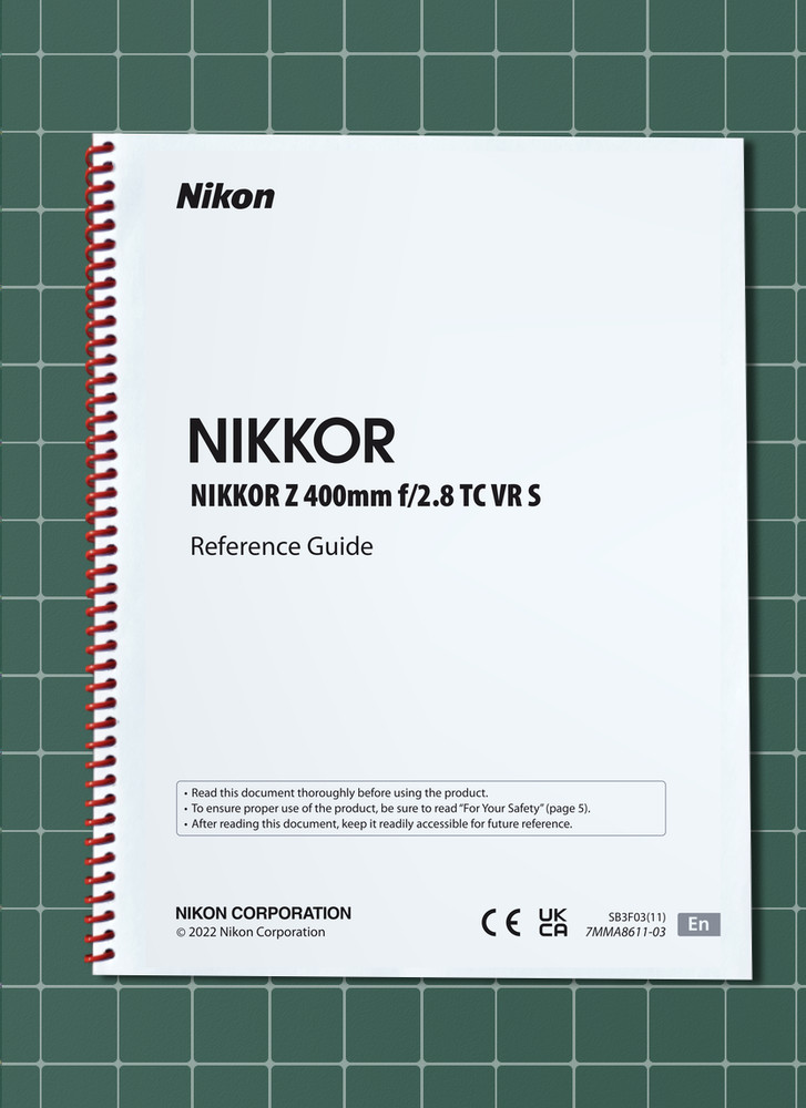 Nikon Nikkor Z — Reference Guide Manual Documentation — 54 Pages — USA Made