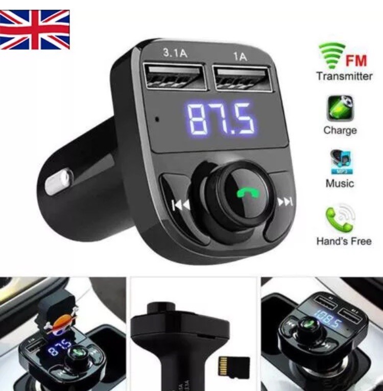 Hands Free Wireless Bluetooth Phone Transmitter Car MP3 Player FM Mobile 00