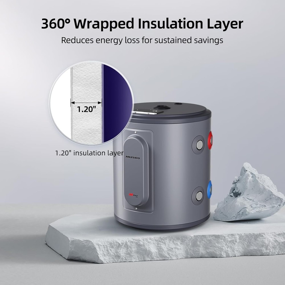 6 Gal Electric Mini Tank Water Heater 1500W Compact Storage for Under Sink, RV