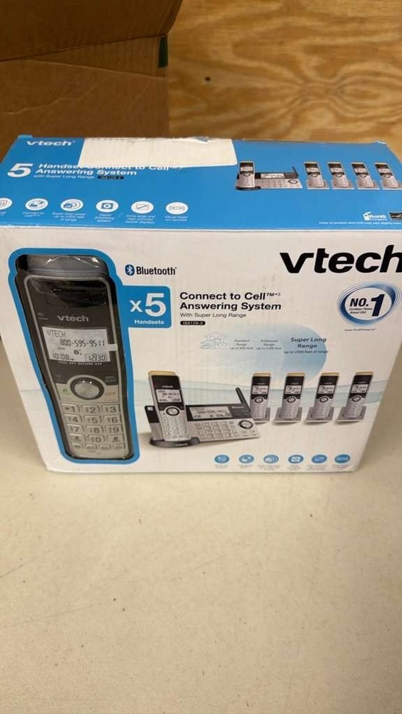VTech Super Long Range 5 Handset DECT 6.0 Cordless Phone, 2300 ft Range
