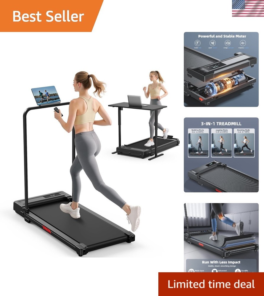Multi-Speed Folding Treadmill for Home - Lightweight & Compact for Easy Storage