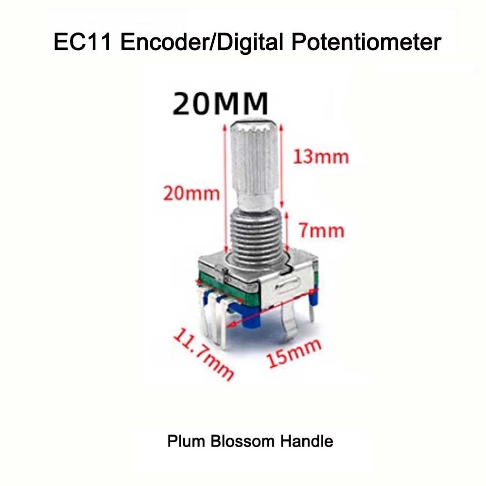 10pcs Rotary Encoder&Switch EC11 Audio Digital Potentiometer Knurled Handle 20mm
