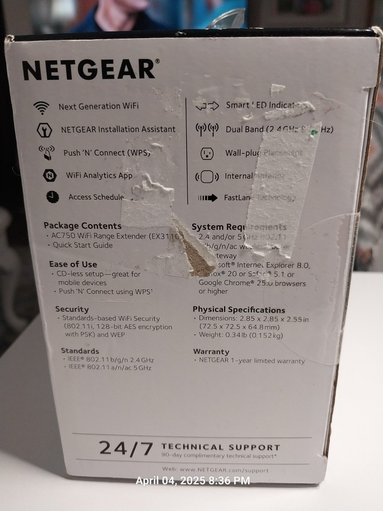 Wifi Range Extender. Netgear AC750 Daul Band Range