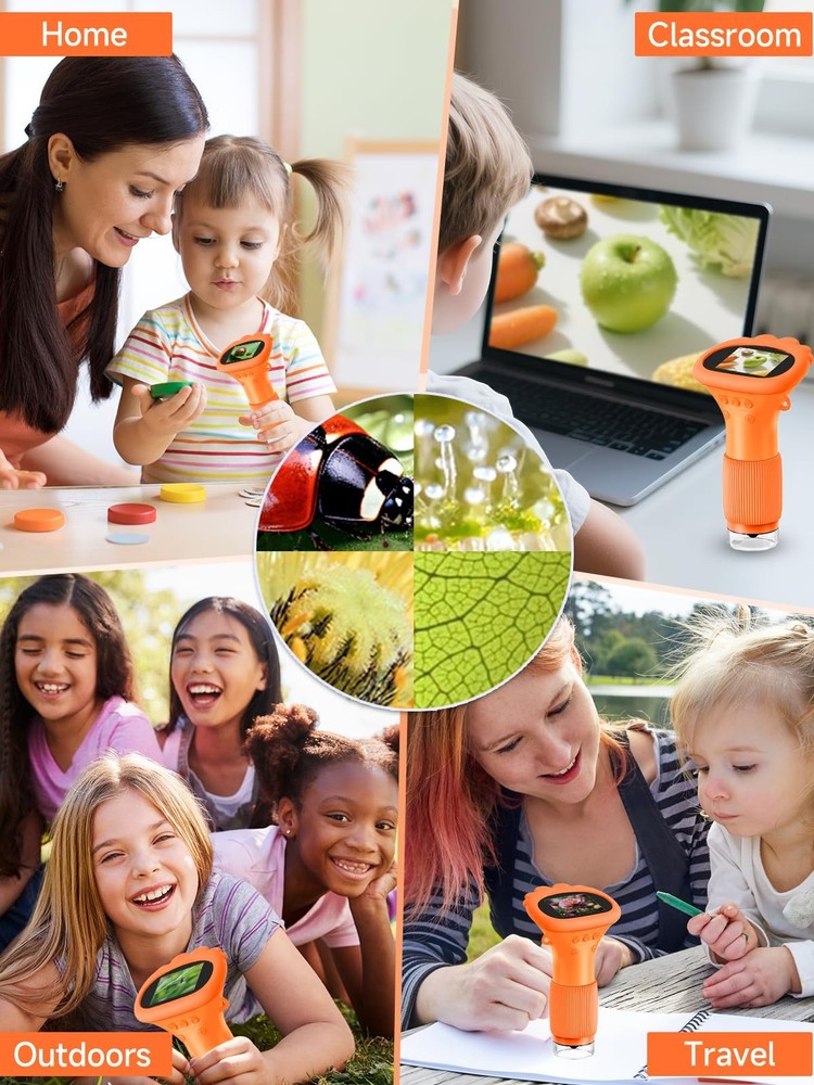 Acoath Microscope for Kids, 1000X Handheld Digital Miniscope with 2.0 Screen,...