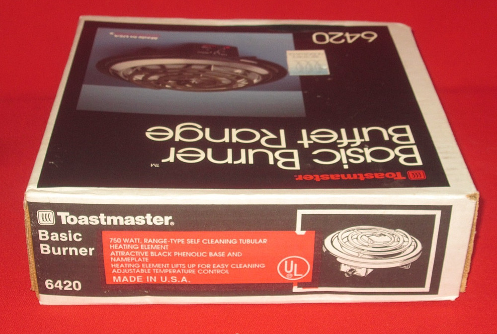 NEW! FACTORY SEALED! Toastmaster Basic Burner Single Burner Buffet Range #6420