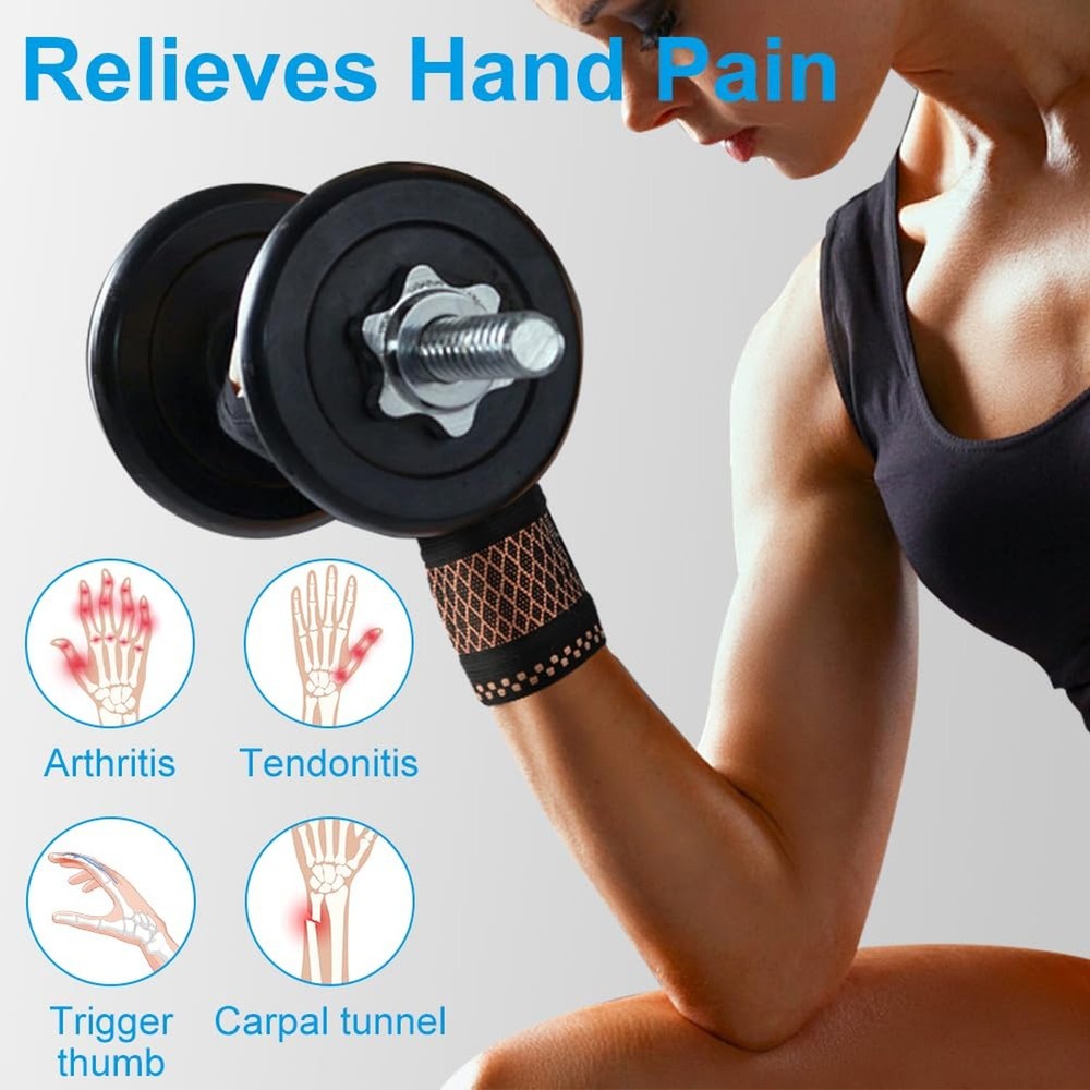 Wrist Brace, 2 Pack Elastic Wrist Support with Strap, Unisex, Right or Left, ...