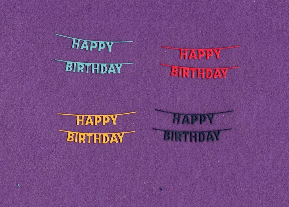 "HAPPY BIRTHDAY" banner small die cuts