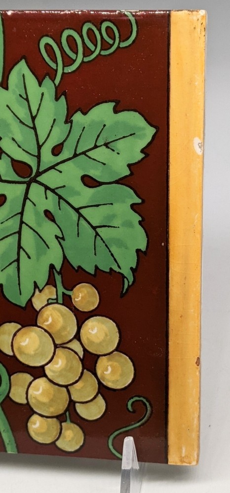 Antique Minton Stoke on Trent Tile Grape vine