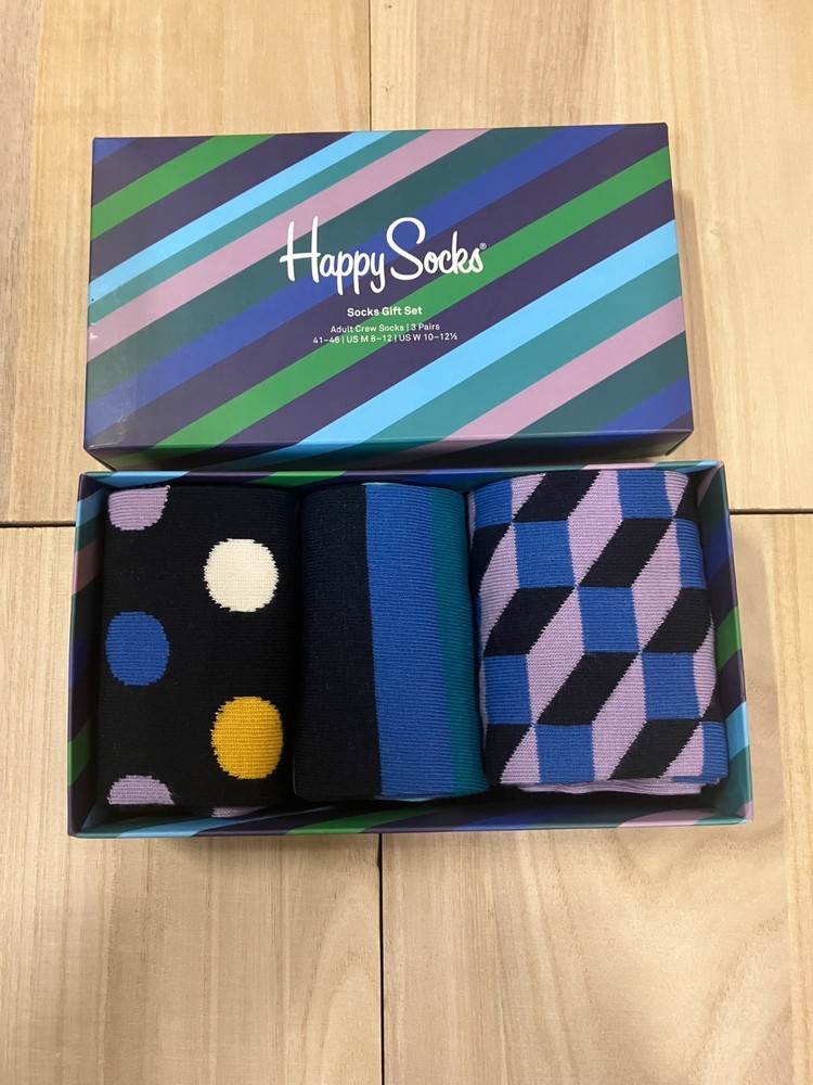 Happy Socks 3-Pack Gift Box Set, Navy/Multicolor