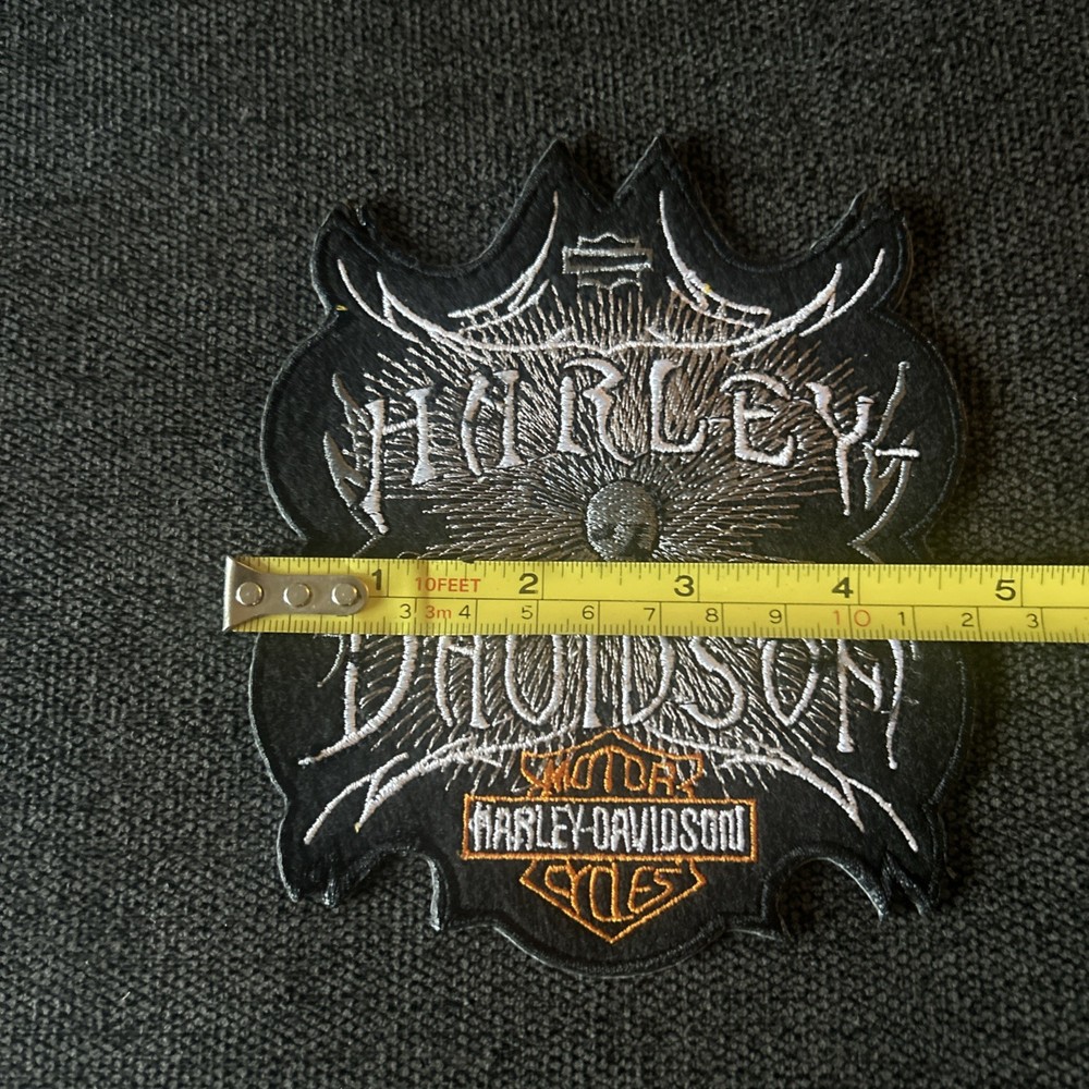 Harley Davidson Skull Bar & Shield Black White Vest Patch