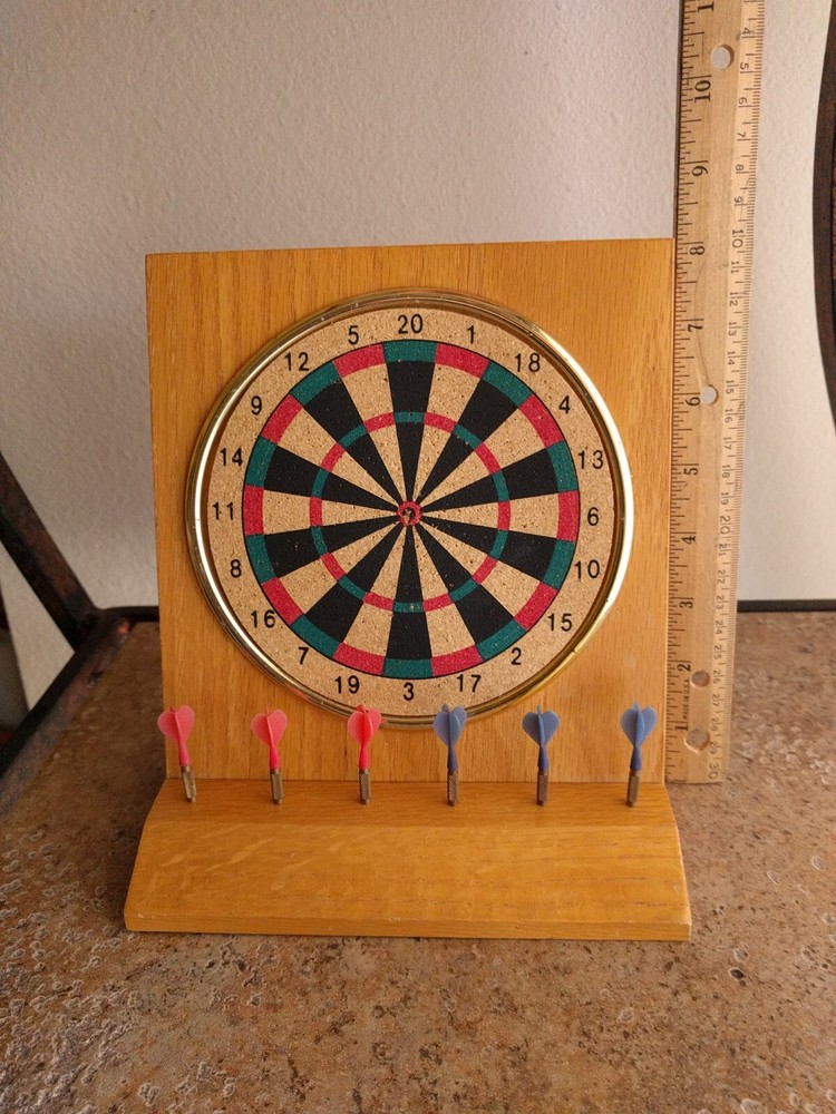 Miniature Desktop Dart Board Set 8" x 7.25"