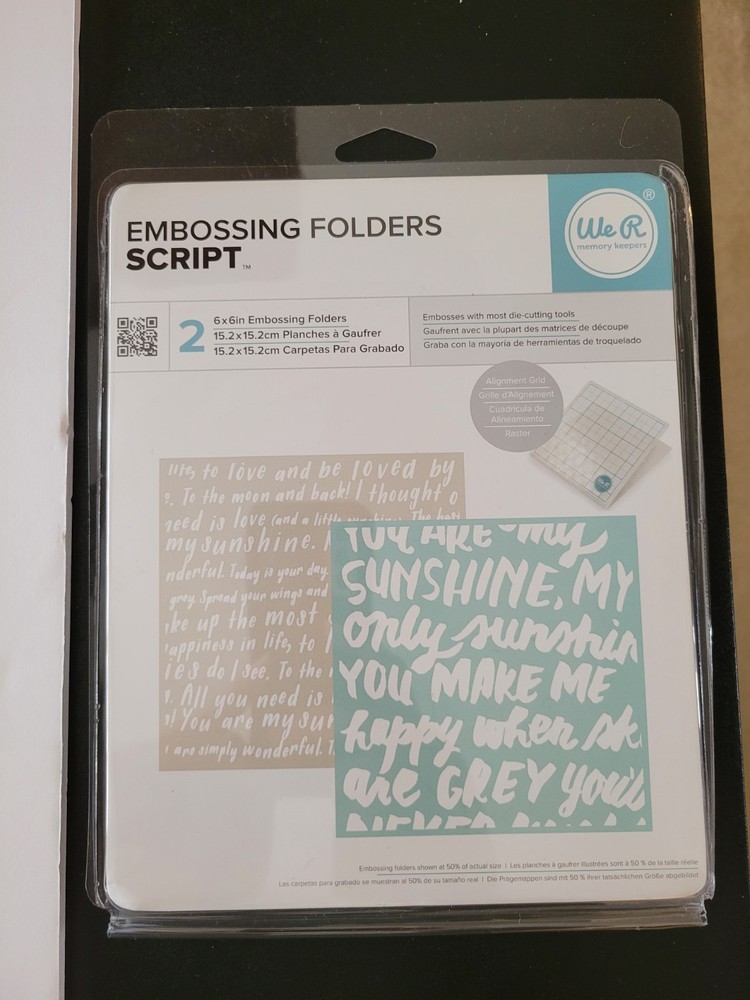 We R Memory Keepers SCRIPT 6"x6" Embossing Folders #03716-3