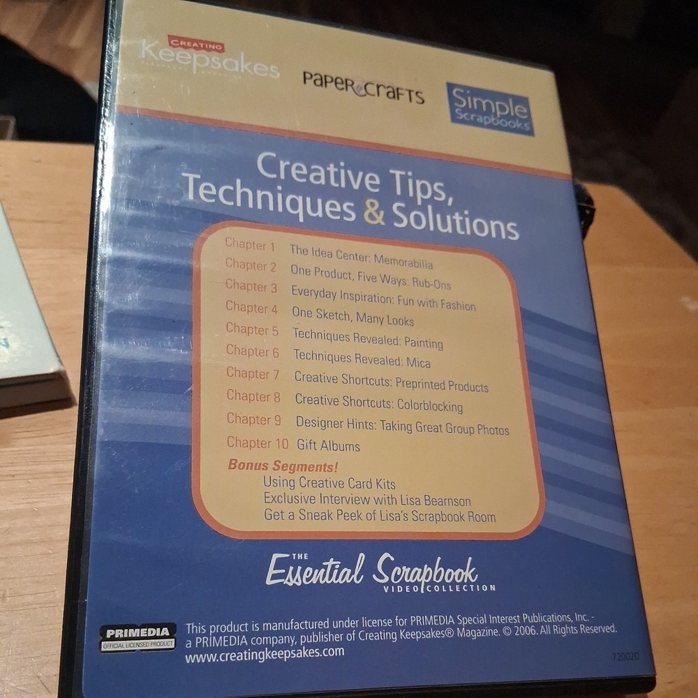 Creating Keepsakes “Creative Tips, Techniques & Solutions” (DVD 2006) Primedia