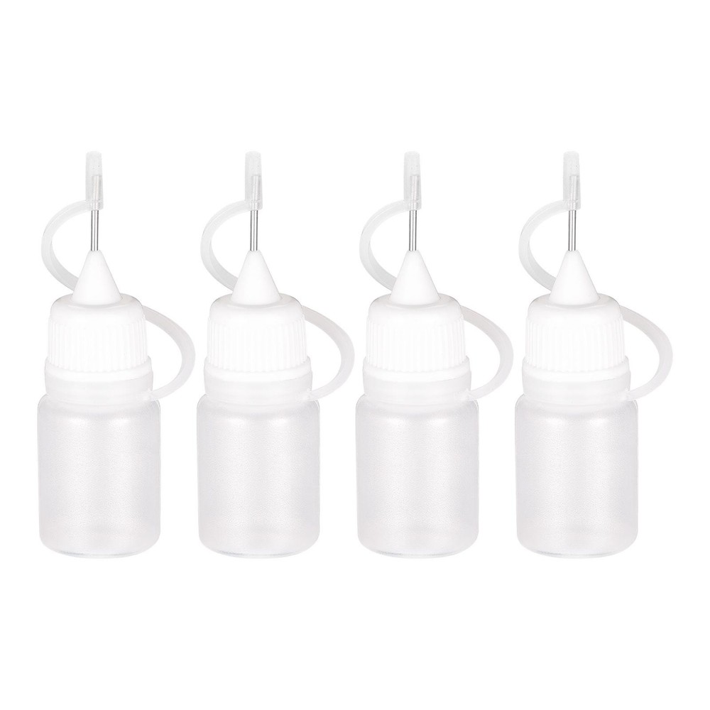 20Pcs Needle Tip Bottle Precision Plastic Applicator with White Cap 5ml