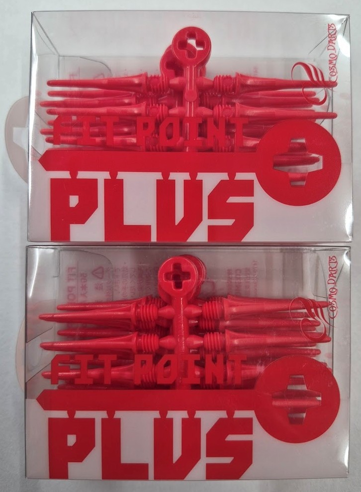 Red FIT POINT PLUS Dart Tips 25mm:  2 Boxes of 50 Tips