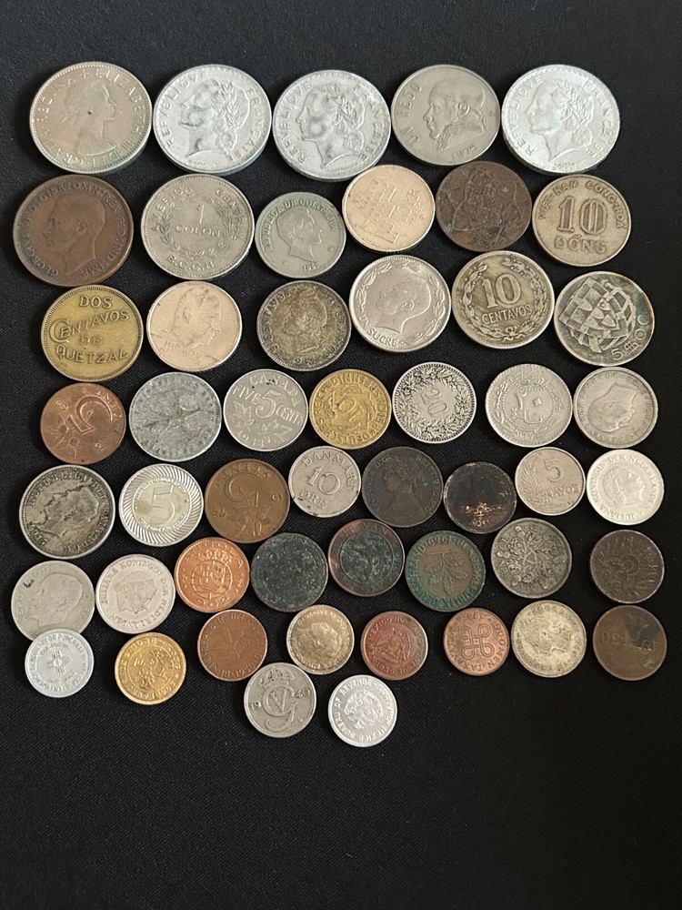 Mixed Lot of 50 Assorted Foreign Coins