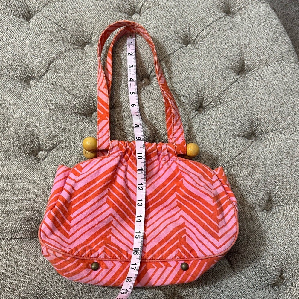 Vintage Old Navy Pink & Orange Chevron Patterned Bag