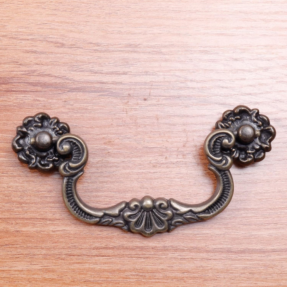 6 Pcs Antique Bail Handle Drop Pulls Vintage Bronze Drop Bail Drawer