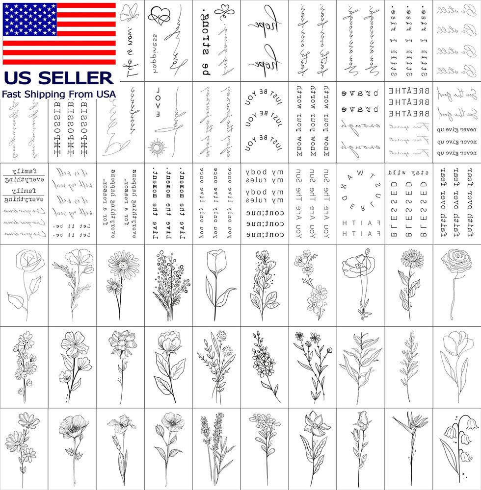 Realistic Temporary Tattoos - 60 Sheets Tiny Small Removable Tattoos, 30 Pcs Ins