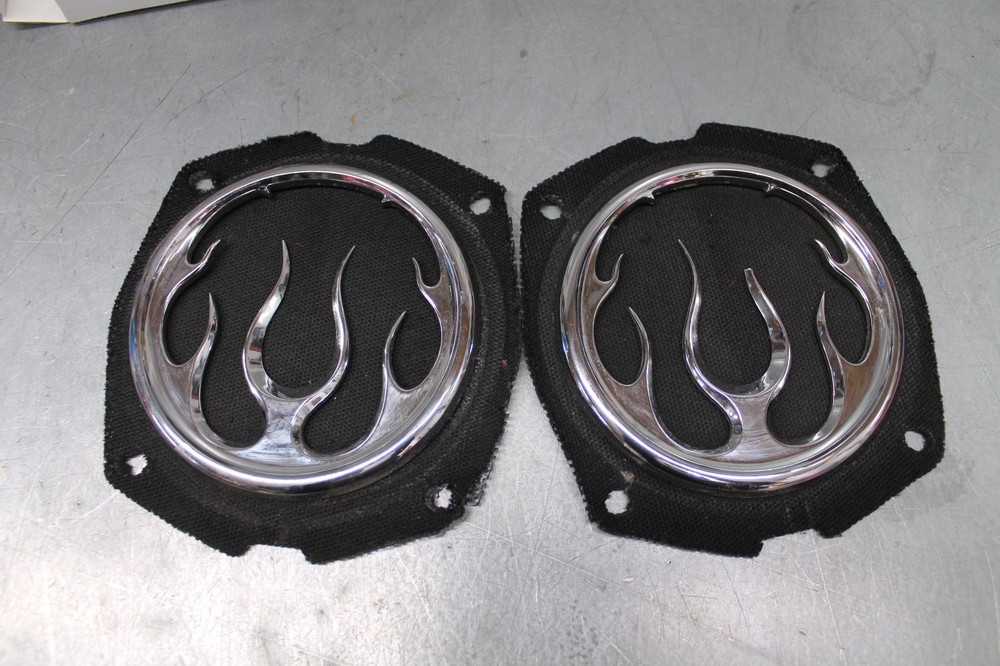 Harley Davidson Flame Style Speaker Grill Pair