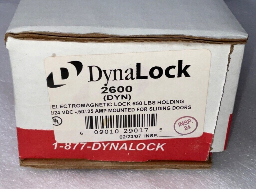 DYNALOCK 2600 DYN Electromagnetic Lock 650 LBS Holding Sliding Doors Low Power