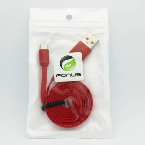 RED FLAT 6FT LONG USB CABLE CHARGE POWER WIRE DATA SYNC CORD for PHONE & TABLETS