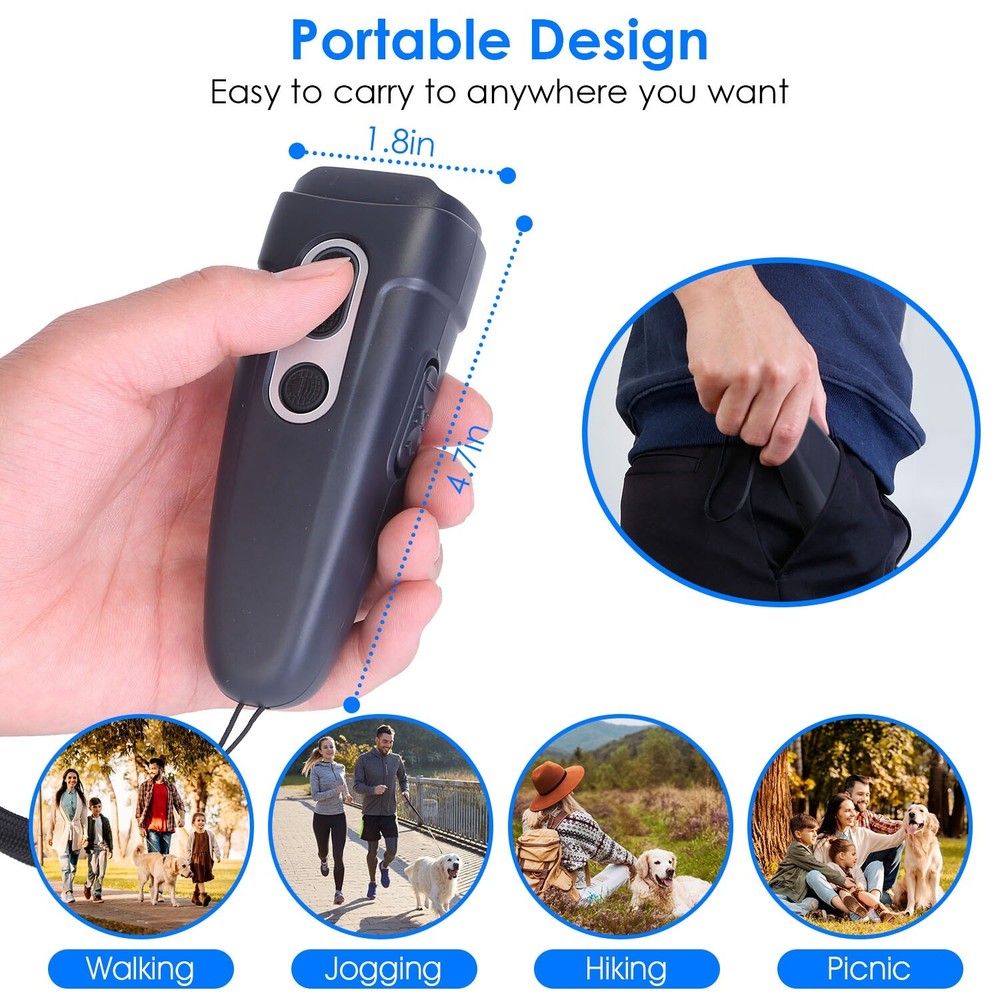 Ultrasonic Anti Barking Away Control Device Dog Training Repeller w/LED Light