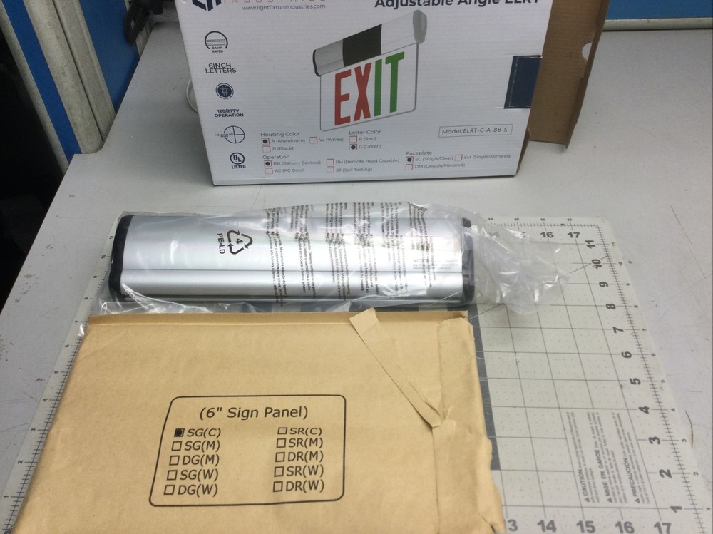 Edge Lit Red LED Exit Sign Surface Mount Adjustable Angle ELRT - (VB1)