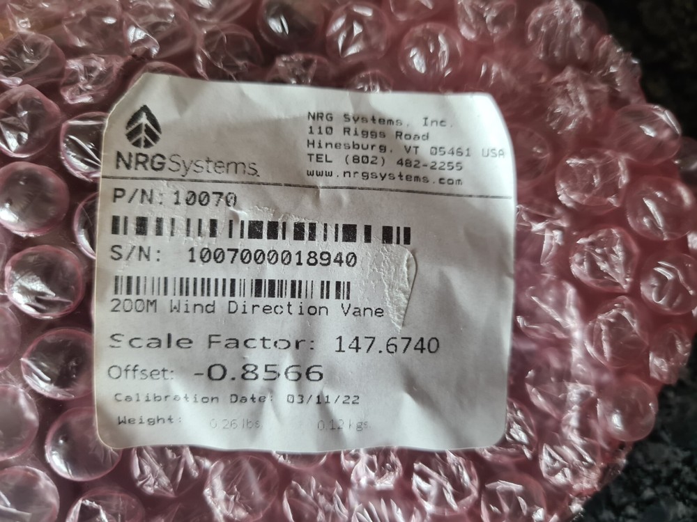 NRG Systems 10070 Wind Direction Vane 200M Weather