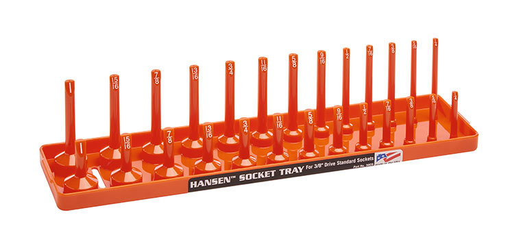 Hansen Global 3805 3/8" Dr. SAE Socket Organizer ORANGE