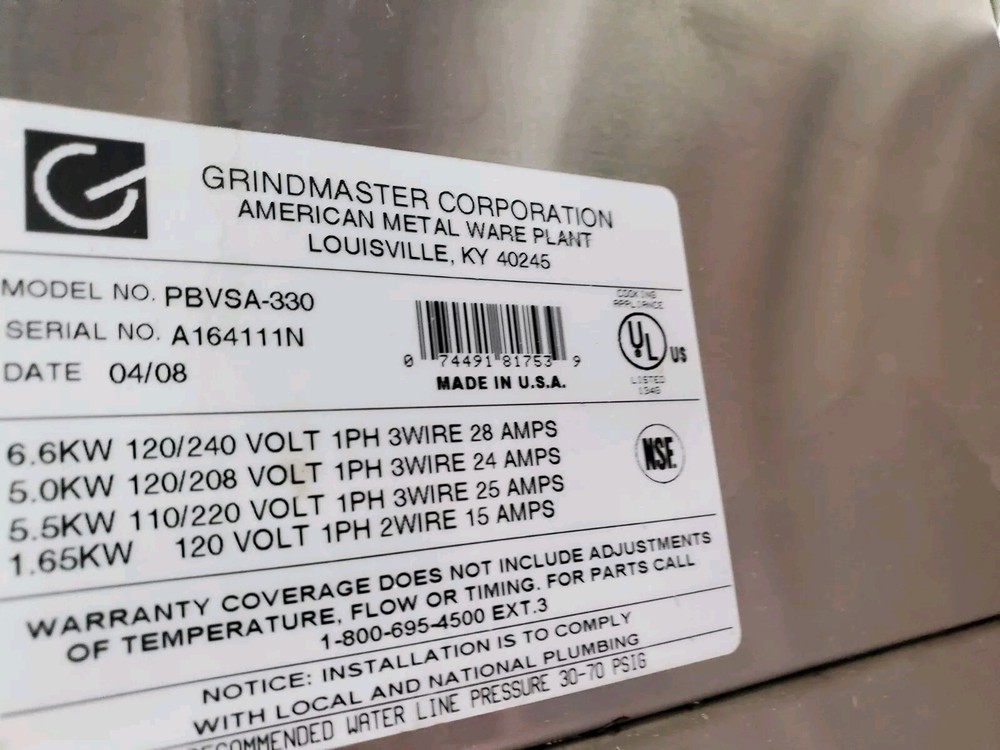 Grindmaster Pbvsa-330 Pbic-430 Coffee Mpc-t1844-016 Control Board Button Ncc Pcb